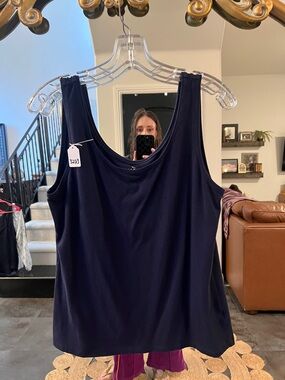 Talbots Dark Navy Scoop Neck Tank